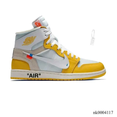 OW x AJ 1 High OG Canary Shoes Sneakers - nk0004117