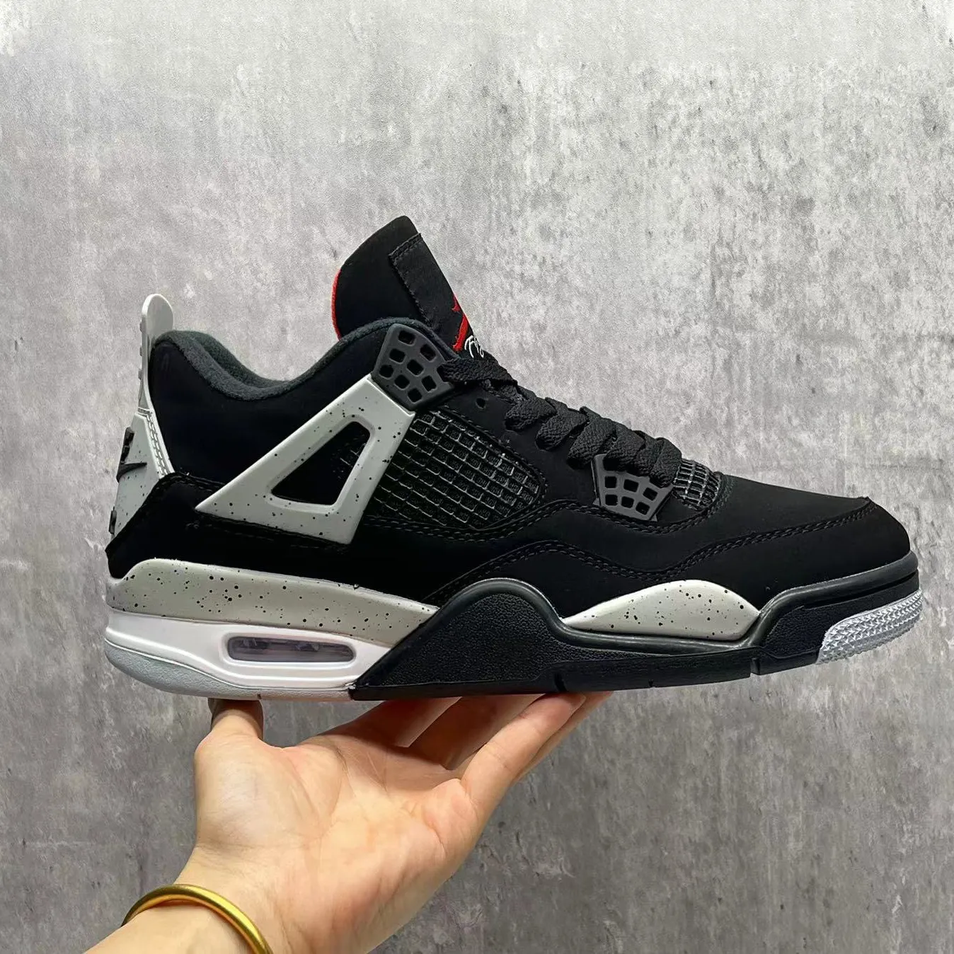 AJ 4 Black Cement Shoes Sneakers – nk0004141