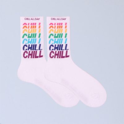 Chill All Day Skateboard Tide Socks - rainbow chill, 36-43