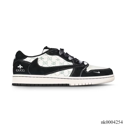 GG x Travis Scott x AJ 1 Low Black White Shoes Sneakers - nk0004254