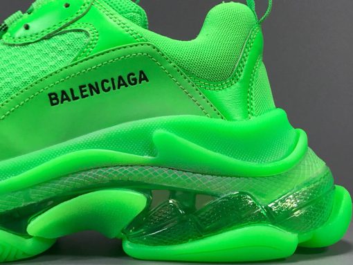 BLCG Triple S Neon Green Clear Sole Shoes Sneakers - bl0000008 - Image 3