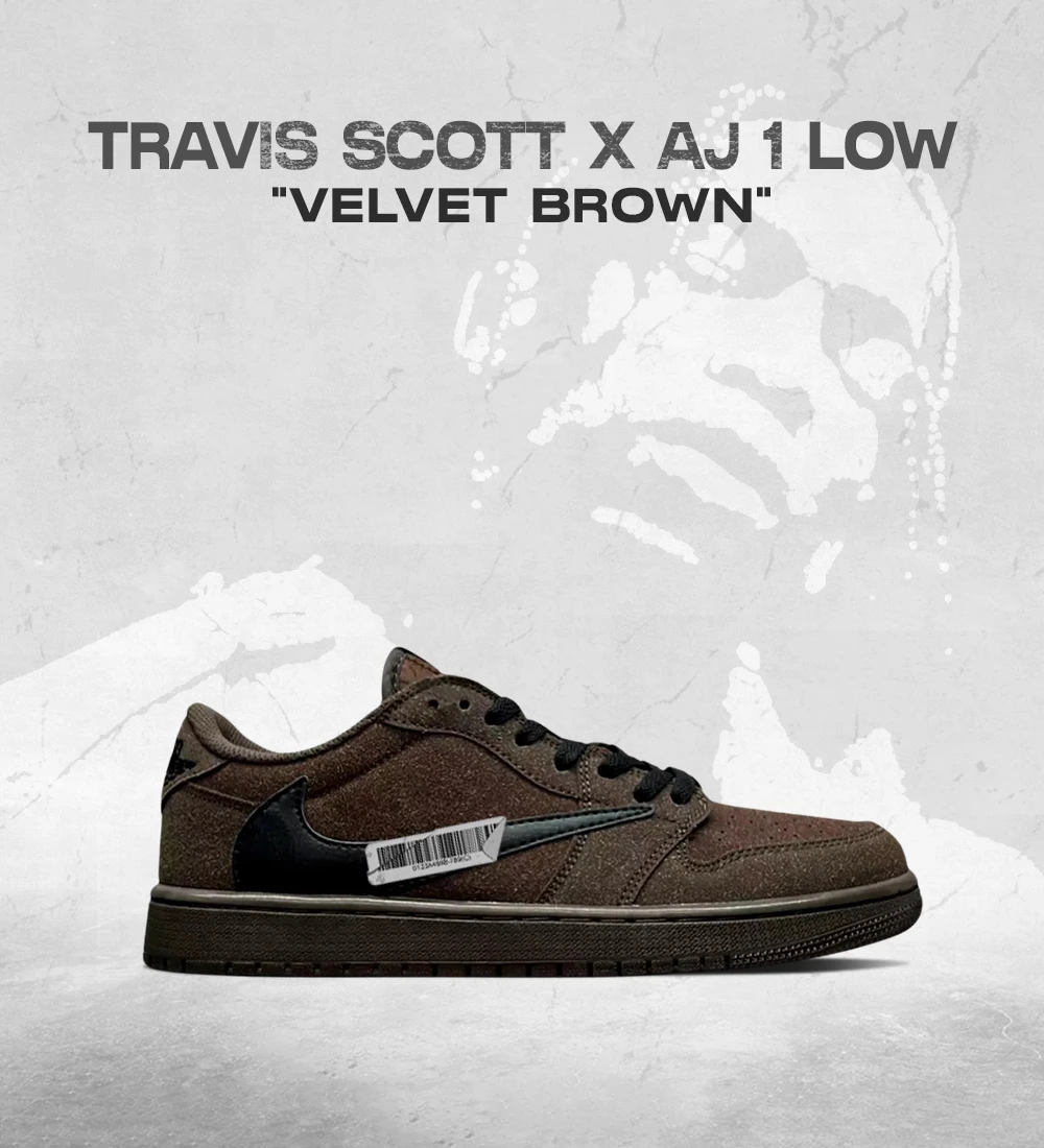 Travis Scott x AJ 1 Low Velvet Brown