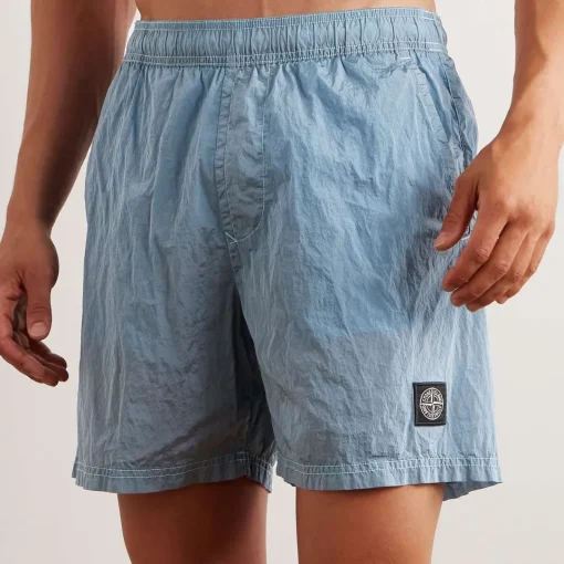 SI Light Blue Nylon Metal Shorts - 5 - SI0000005 - Image 4
