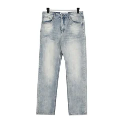BUR Embroidered Crest Patch Jeans in Light Blue - 366 - bbr0000366