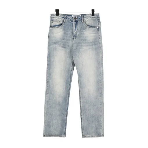 BUR Embroidered Crest Patch Jeans in Light Blue - 366 - bbr0000366