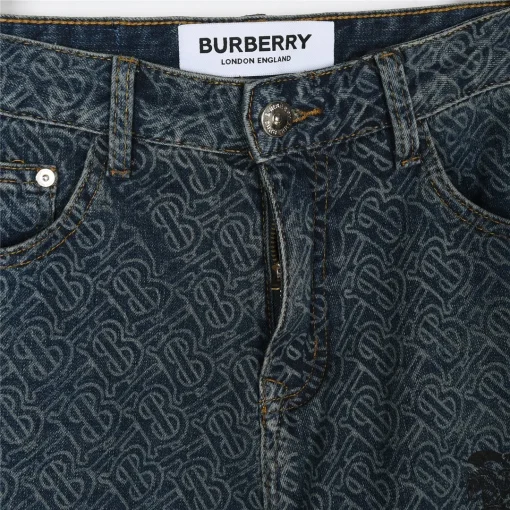 BUR Monogram Distressed Denim Jeans in Indigo - 367 - bbr0000367 - Image 9