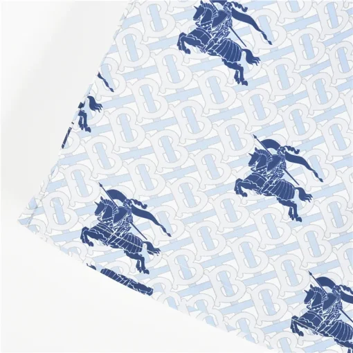 BUR Knight Motif Monogram Shorts in Ice Blue - 372 – bbr0000372 - Image 4