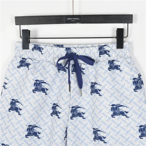 BUR Knight Motif Monogram Shorts in Ice Blue - 372 – bbr0000372 - Image 3