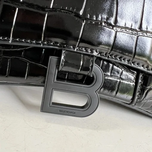 BLCG Small Hourglass Top Handle Bag Black Croc Embossed - 40 - bl0000040 - Image 15
