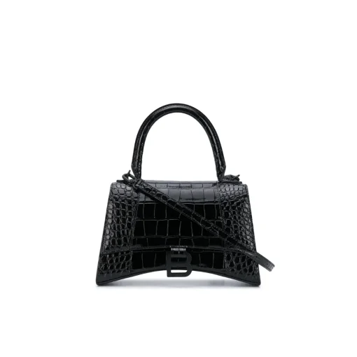 BLCG Small Hourglass Top Handle Bag Black Croc Embossed - 40 - bl0000040 - Image 3