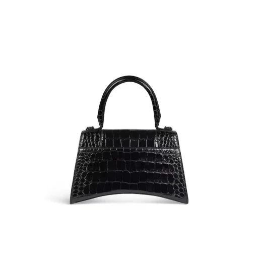 BLCG Small Hourglass Top Handle Bag Black Croc Embossed - 40 - bl0000040 - Image 4