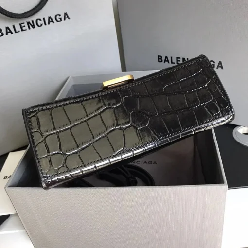 BLCG Small Hourglass Top Handle Bag Black Croc Embossed - 40 - bl0000040 - Image 8