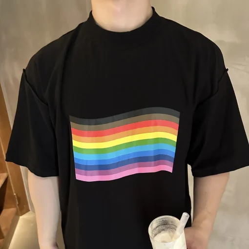 BLCG Pride Rainbow Flag T-shirt in Black - 43 - bl0000043 - Image 10