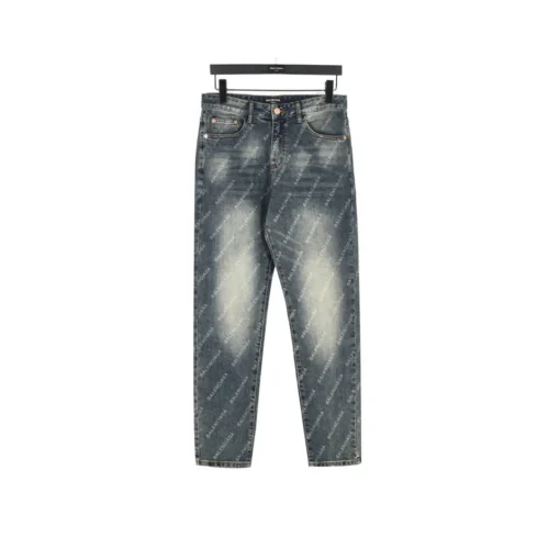 BLCG Allover Monogram Straight Jeans in Blue - 574 - blcg0000574