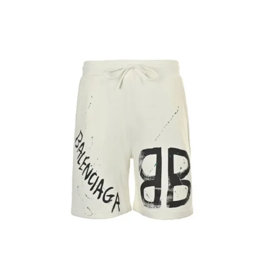 BLCG BB Graffiti Logo Shorts in White - 609 - blcg0000609