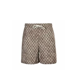 BLCG Monogram Drawstring Shorts in Brown - 615 - blcg0000615