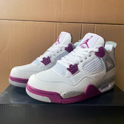 AJ 4 White Purple Cement Shoes Sneakers - nk0004462 - Image 3
