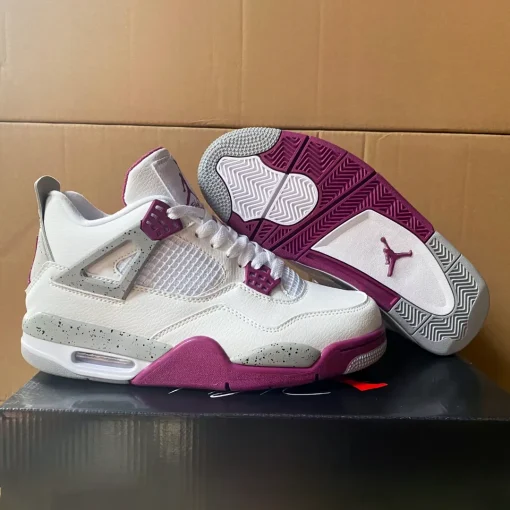 AJ 4 White Purple Cement Shoes Sneakers - nk0004462 - Image 5