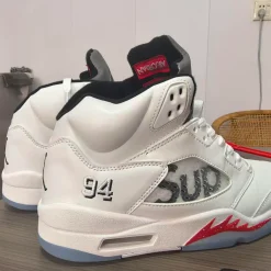 SUP x AJ 5 White Shoes Sneakers - nk0004701 - Image 8