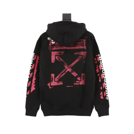 OW Diagonal Stencil Hoodie in Black - 345 - owf0000345 - Image 2