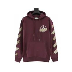 OW Diagonal Tape Arrows Hoodie in Purple - 348 - owf0000348