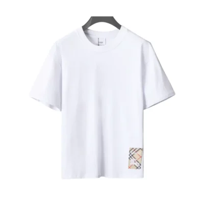 BUR Check Label T-Shirt in White - 384 - bbr0000384 - M