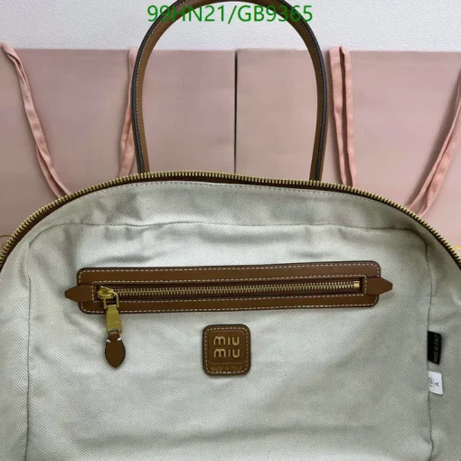 MM Beau Medium Stripes Brown Top Handle Bag - MM0004 - Image 8