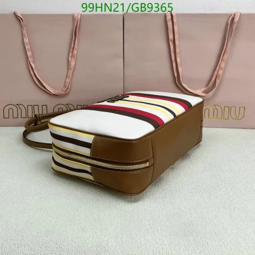 MM Beau Medium Stripes Red Top Handle Bag - MM0005 - Image 6