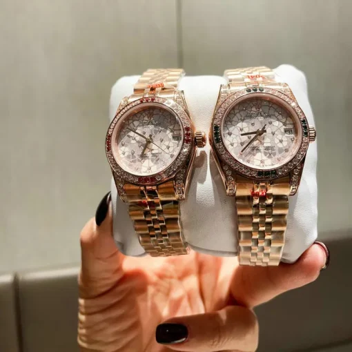 RL Datejust 31 278285RBR Everose Gold Deep Red Diamond 5-Leaf Custom - RL0021 - Image 4