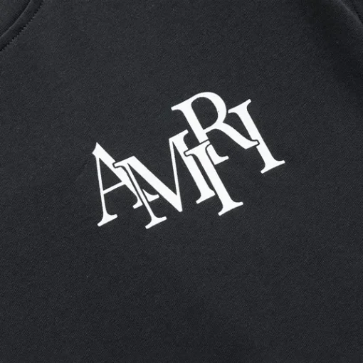 AM Staggered Logo T-shirt in Black - 279 - ami0000279 - Image 12