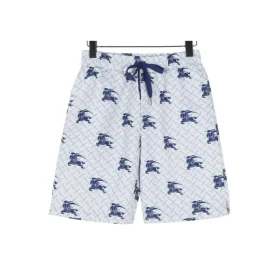 BUR Knight Motif Monogram Shorts in Ice Blue - 372 – bbr0000372