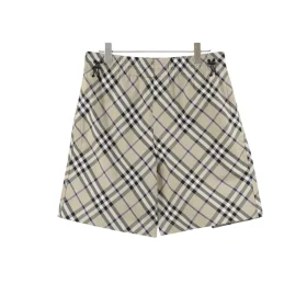 BUR Archive Check Knight Motif Shorts in Beige - 381 - bbr0000381