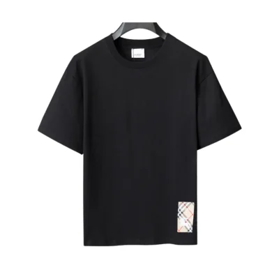 BUR Check Label T-Shirt in Black - 383 - bbr0000383 - M