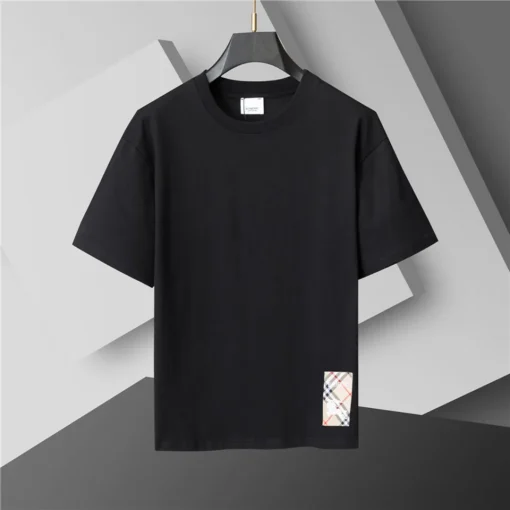 BUR Check Label T-Shirt in Black - 383 - bbr0000383 - Image 2