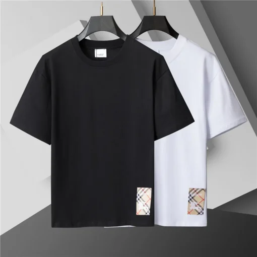 BUR Check Label T-Shirt in White - 384 - bbr0000384 - Image 4