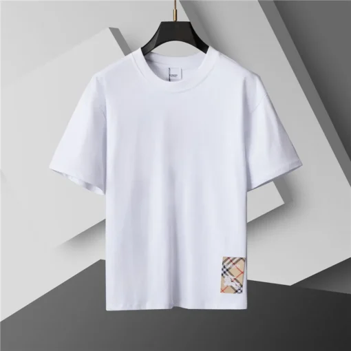 BUR Check Label T-Shirt in White - 384 - bbr0000384 - Image 2