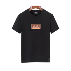 FD Logo Patch Crewneck T-Shirt in Black - 86 - fd0000086