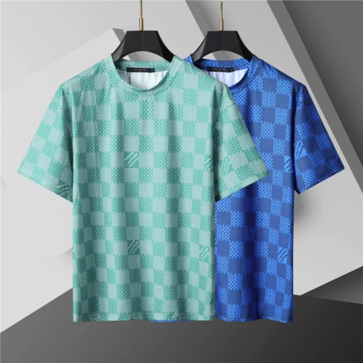 LOV Damier Monogram T-Shirt in Blue - lov0000766 - Image 4