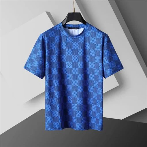 LOV Damier Monogram T-Shirt in Blue - lov0000766 - Image 2