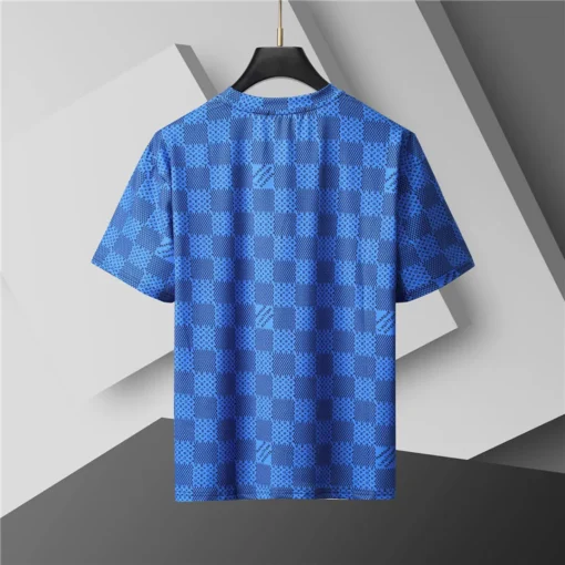 LOV Damier Monogram T-Shirt in Blue - lov0000766 - Image 3