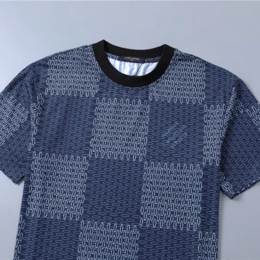 LOV Jacquard Damier T-Shirt in Dark Blue - lov0000772 - Image 4