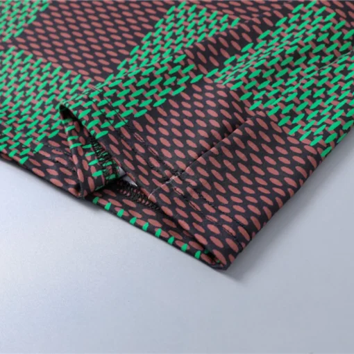 LOV Jacquard Damier T-Shirt in Green Brown - lov0000773 - Image 9