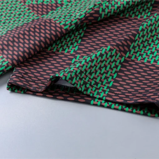 LOV Jacquard Damier T-Shirt in Green Brown - lov0000773 - Image 8