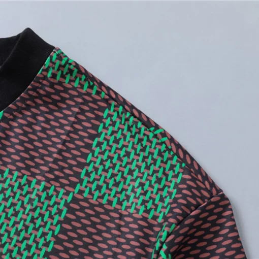 LOV Jacquard Damier T-Shirt in Green Brown - lov0000773 - Image 7