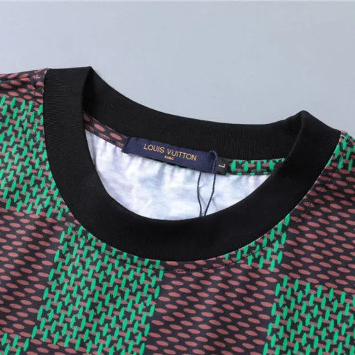 LOV Jacquard Damier T-Shirt in Green Brown - lov0000773 - Image 6