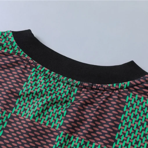 LOV Jacquard Damier T-Shirt in Green Brown - lov0000773 - Image 10