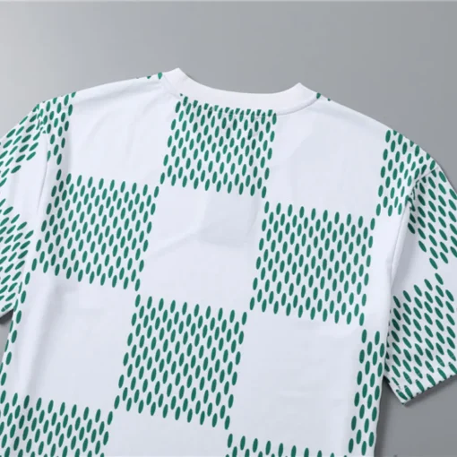 LOV Jacquard Damier T-Shirt in White Green - lov0000774 - Image 9