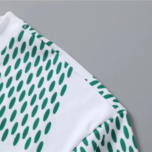 LOV Jacquard Damier T-Shirt in White Green - lov0000774 - Image 6