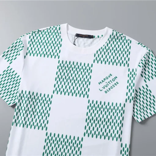 LOV Jacquard Damier T-Shirt in White Green - lov0000774 - Image 4