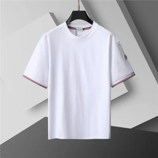 MC Tricolor Trimmed Cotton T-Shirt in White - 104 - mc0000104 - Image 2